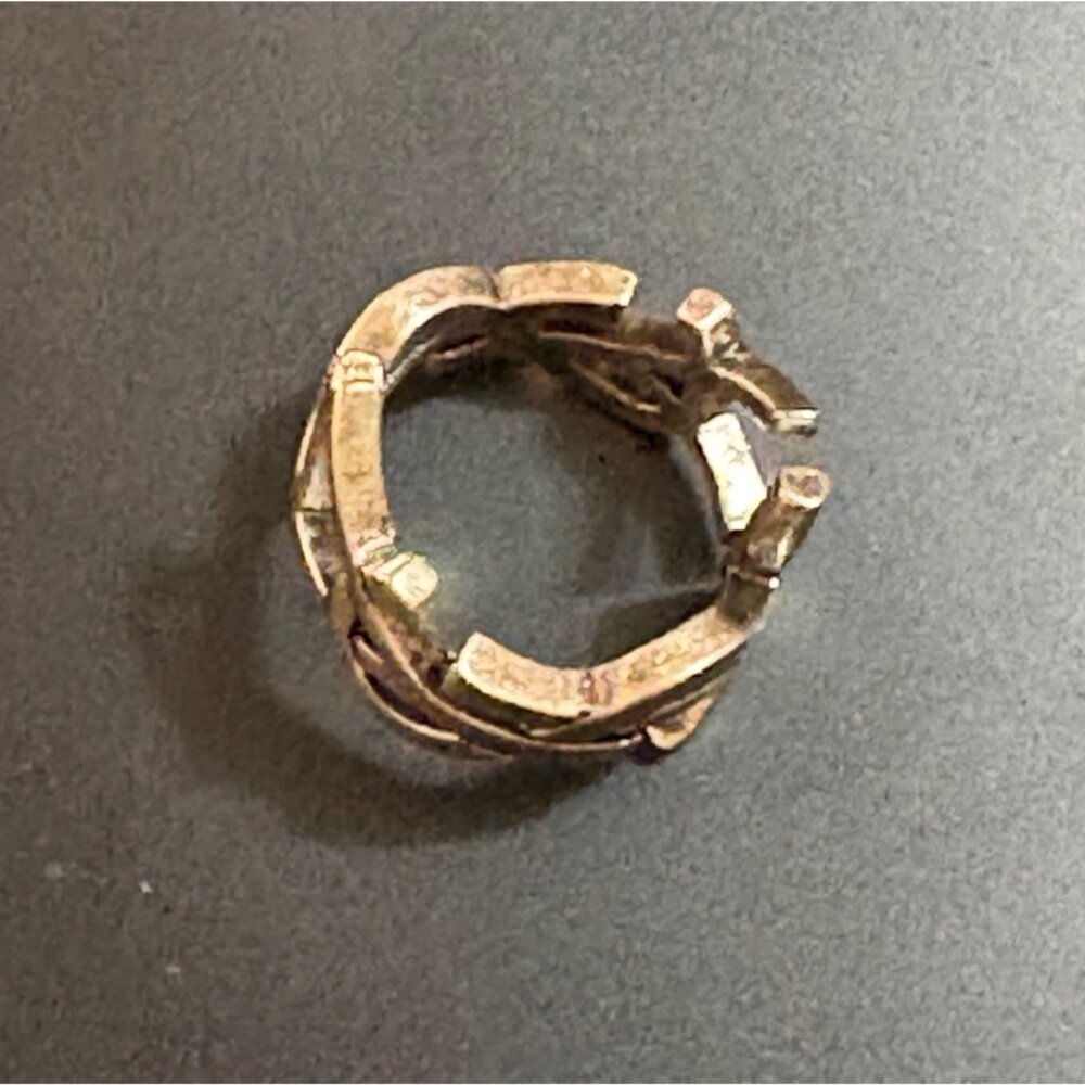 YSL Saint Laurent Cassandre Twisted Metal Ring Oxidized Silver Made In Italy 6 - Picture 4 of 10